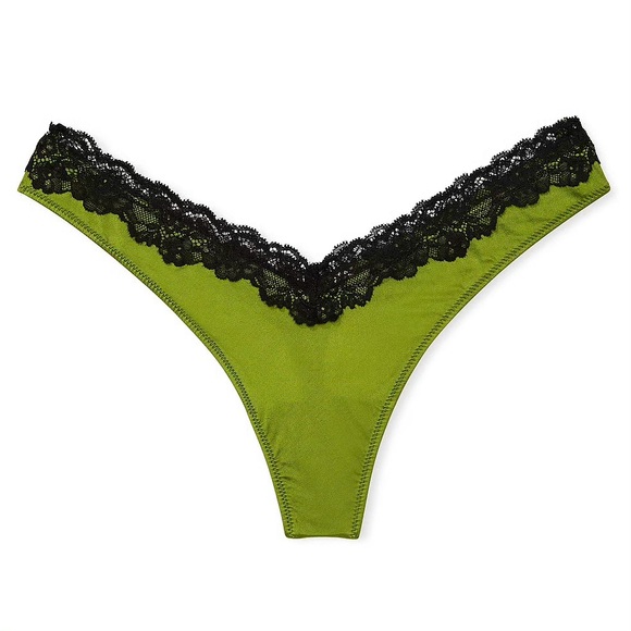 Victoria’s Secret Small Perfect Pear Very Sexy Lace Trim High Leg Thong Panty - Picture 1 of 4